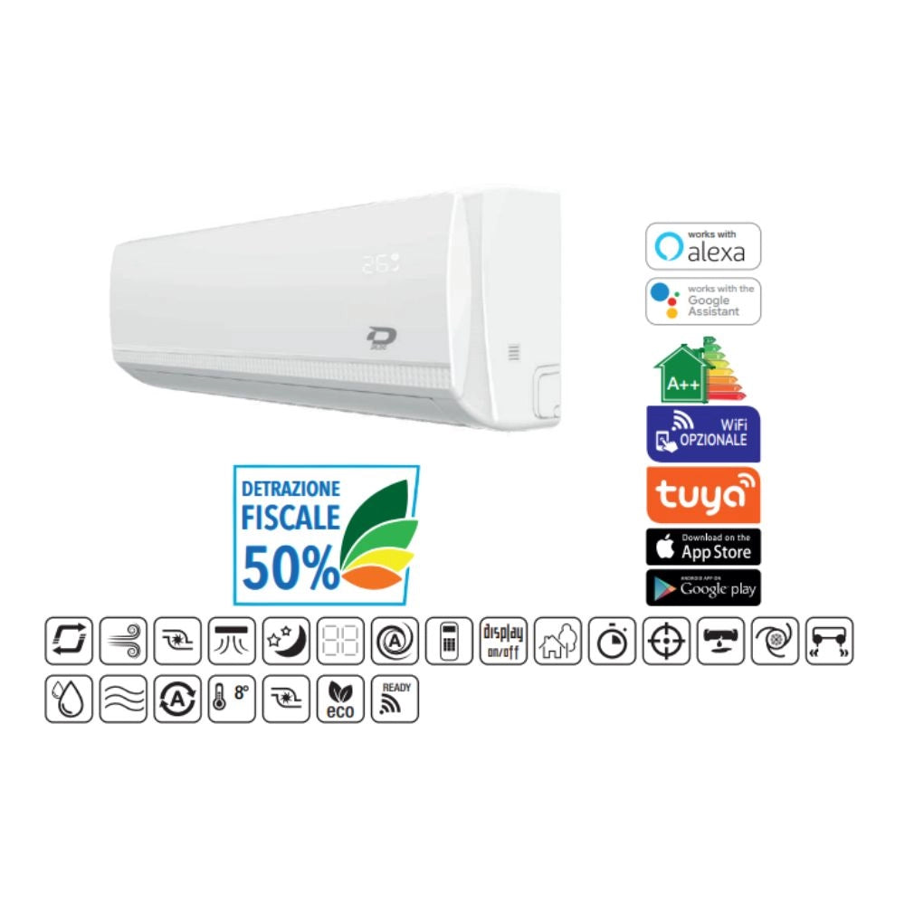 Climatizzatore condizionatore monosplit r32 serie dune classe a++/a+ inverter *** potenza 12000 btu/h, confezione 1