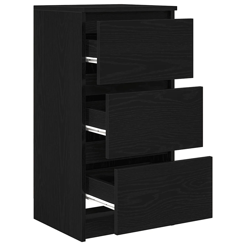 Credenza | Madia | Buffet da pranzo | Armadio da pranzo Rovere Nero 37,5x35x76 cm in Legno Multistrato