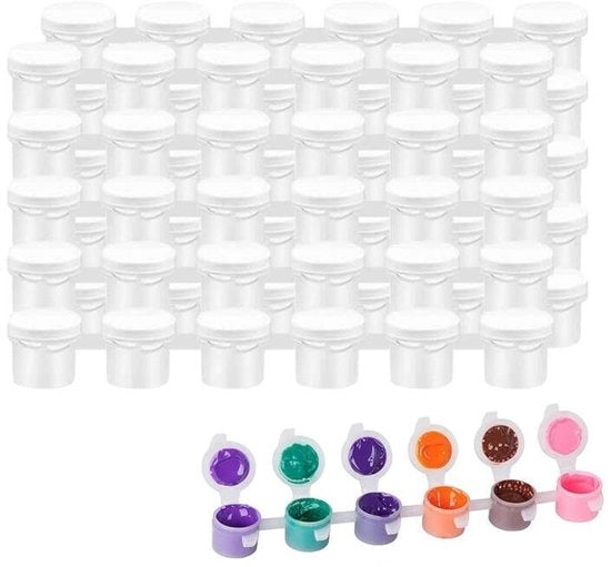 Set di contenitori per vernice con coperchio - contenitori vuoti per vernice - contenitore per vernice mini - scatola di archiviazione - 10 pezzi - contenitori per vernice in polietilene leggero