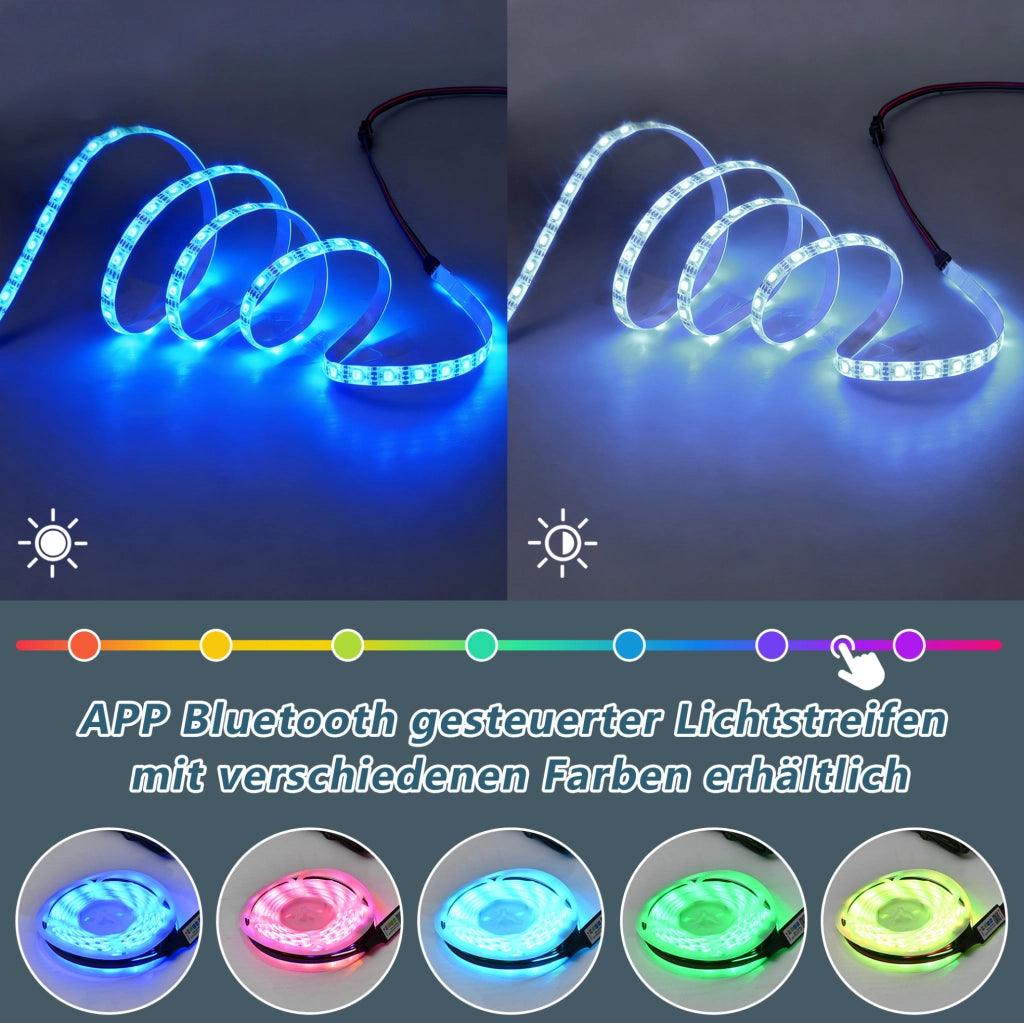 Tavolino elevabile bianco con LED, prese integrate e vano contenitore
