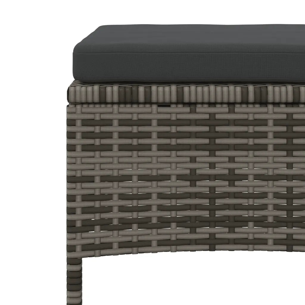 Divano da Giardino a 2 Posti Tavolino e Pouf Polyrattan Grigio 313593