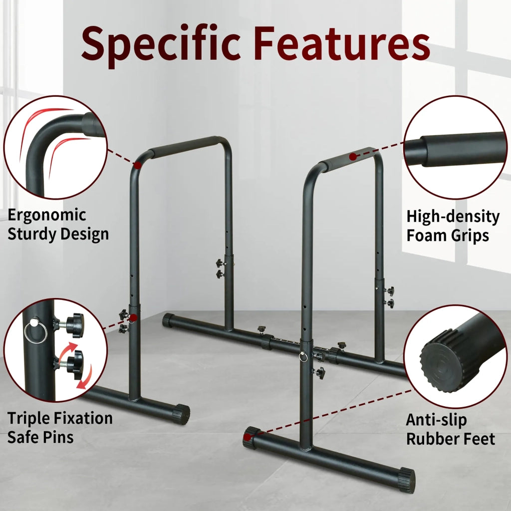 Stazione per Dip Bar ad altezza regolabile 78,74–99,06 cm, portata fino a 249 kg, per casa o palestra, installazione semplice