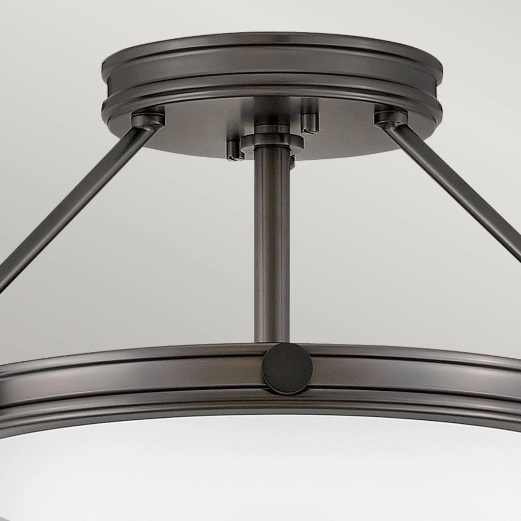 Plafoniera industriale nera Ø42 Collier Hinkley 3xE14