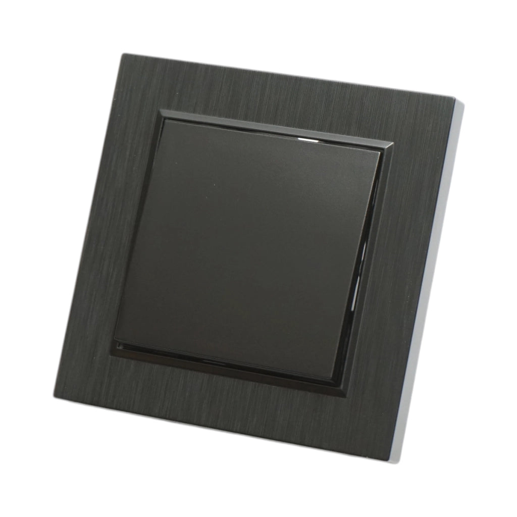 Interruttore singolo da incasso nero 220V, 10AX, ABS 80x80mm