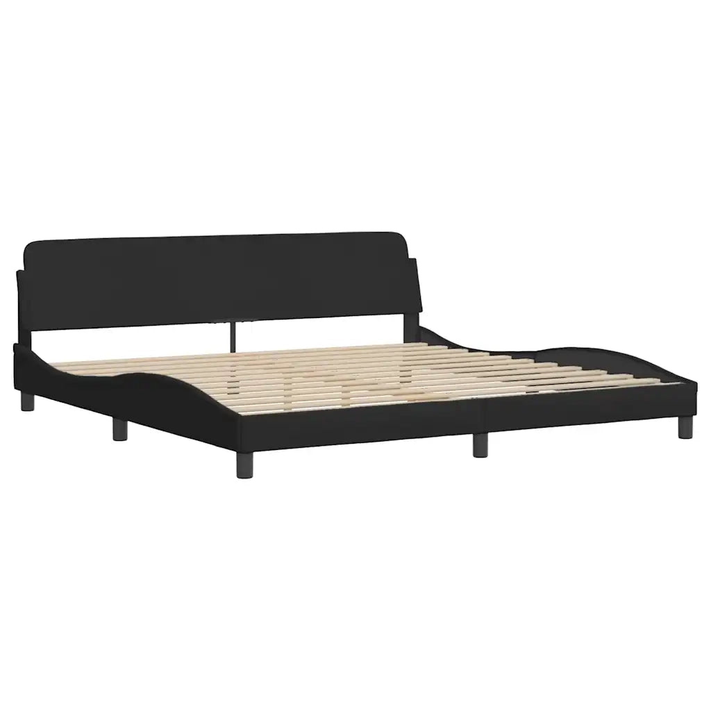 Giroletto senza Materasso-Struttura Letto Hvar Nero 200x200 cm in Tessuto