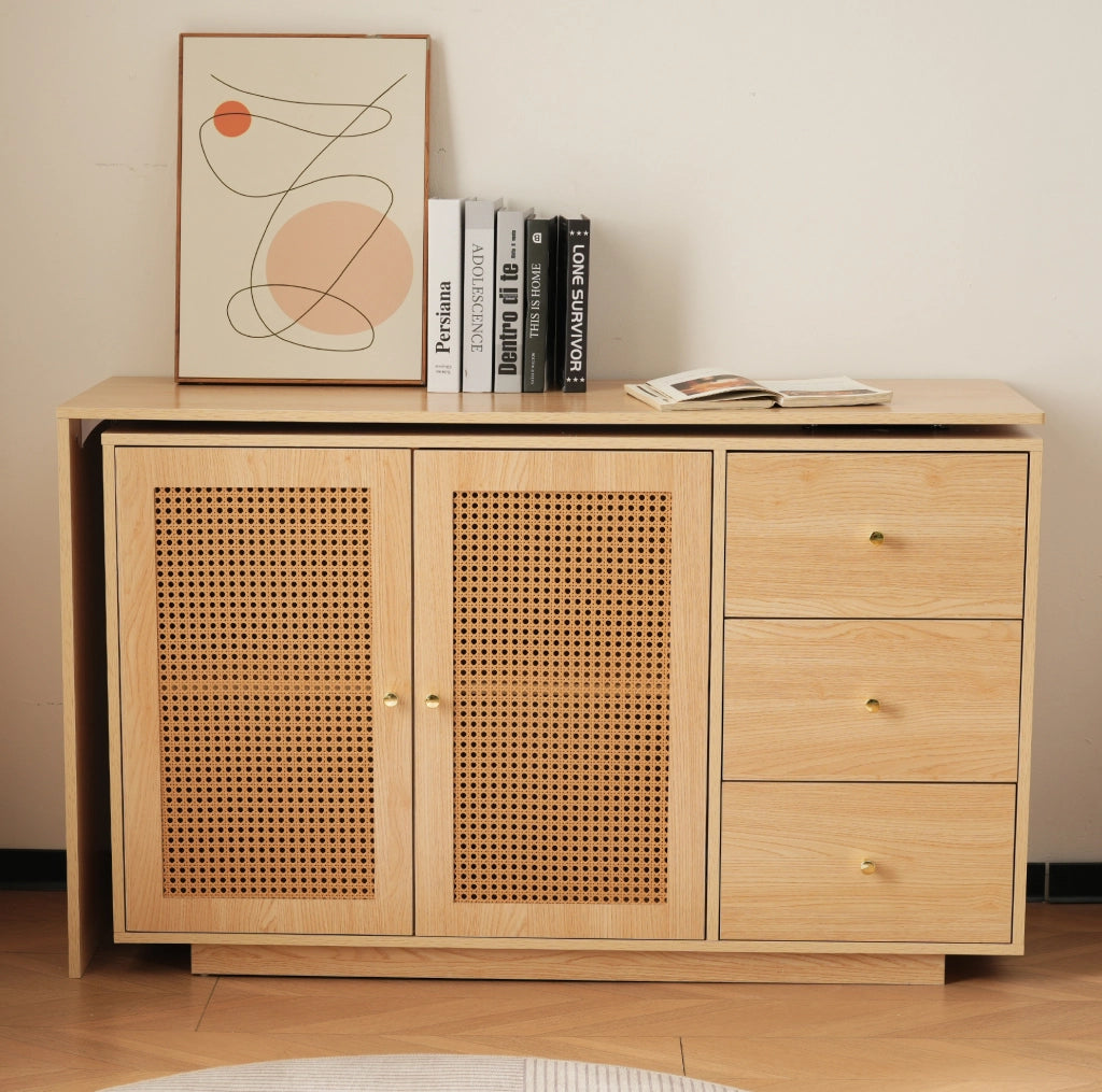 SCRIVANIA Girevole 360° con Armadietto 126 cm MDF Colore Legno