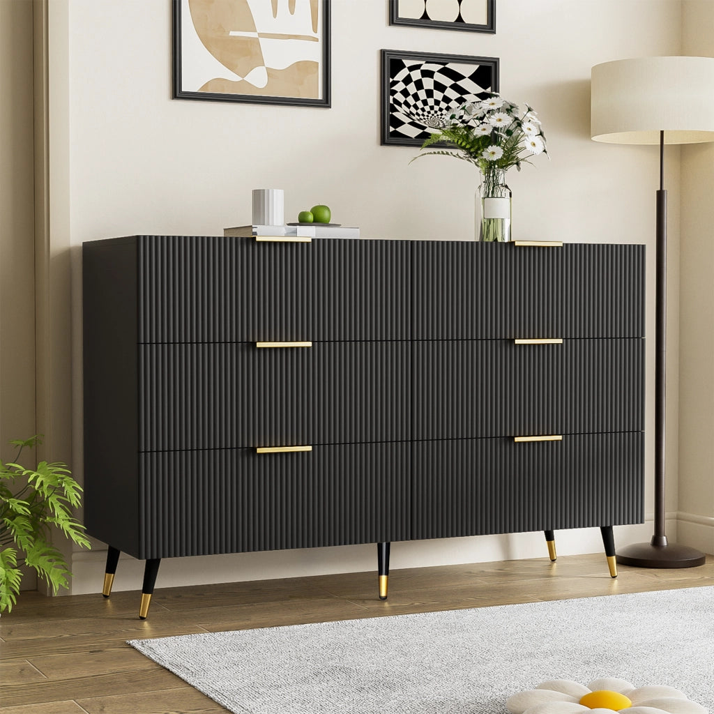 Credenza con 6 cassetti; design moderno; per soggiorno; sala da pranzo e camera da letto; 120 × 40 × 77 cm
