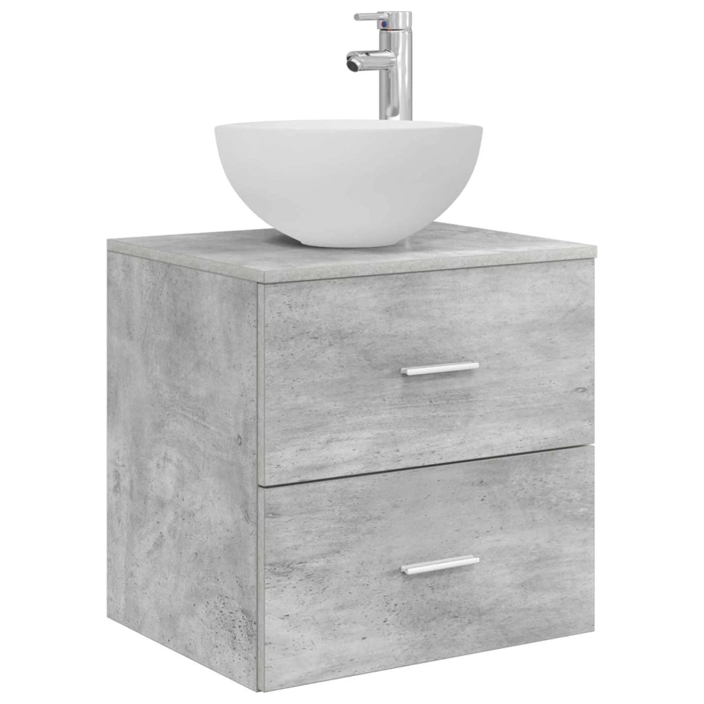 Set di mobili per il bagno 4 pz Grigio Cemento 3406746