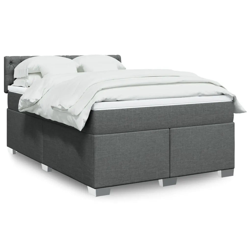 Giroletto a Molle con Materasso Grigio Scuro 140x190 cm Tessuto 3285891