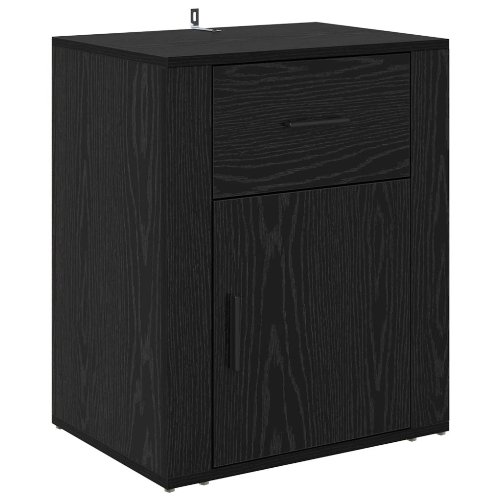Armadio da Notte Rovere Nero 35 x 50 x 60 cm Legno multistrato 881071