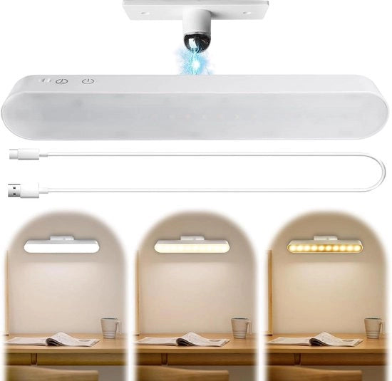 Lampada da specchio per bagno 32 cm illuminazione capotavolo 4000 mW portatile rimovibile 360 gradi girevole 3 colori regolabile illuminazione per trucco