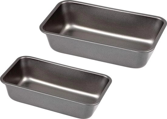 Set di 2 pezzi di stampi per pane a doppio strato con superficie antiaderente, resistente al calore fino a 250°C, misure 27 x 13 x 7 cm e 32 x 13 x 7 cm