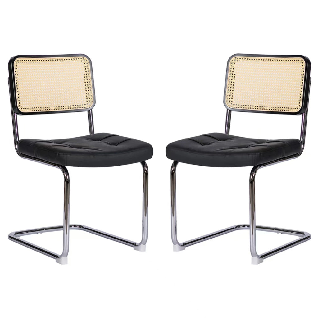 Sedie da Pranzo Set 4 Pezzi Imbottite ¨C MINIMAL ¨C Similpelle con Gambe in Metallo Cromato