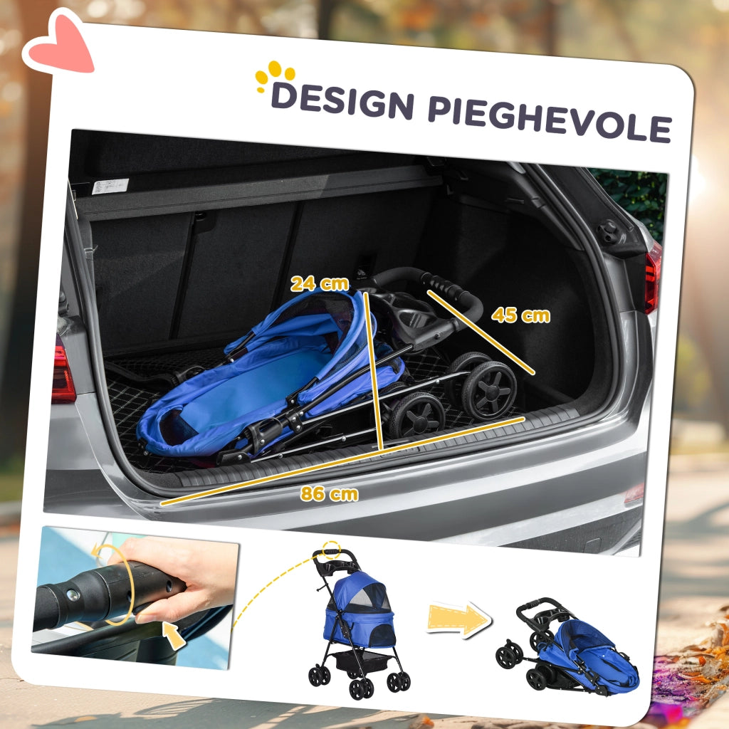 Cestino Portaoggetti per Cani Pieghevole Blu ¨C zephmum ¨C 1 Pz