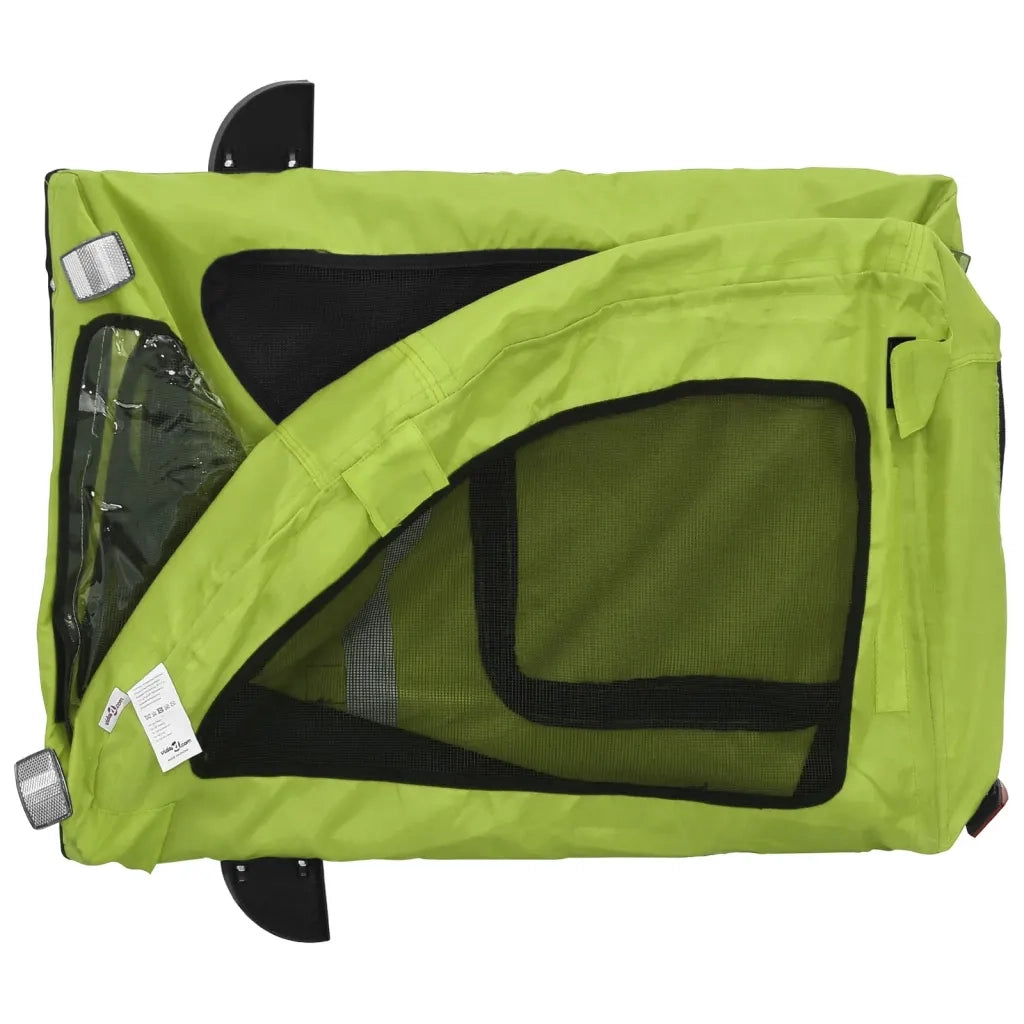 Rimorchio da Bici per Animali Verde Oxford e Ferro CFW1041169