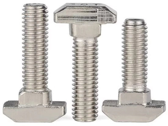 Viti a T per schienale M5 x 16 mm - 20 pezzi - Alta qualità acciaio inossidabile - Posizionamento automatico - Inox - Adatto per profili di alluminio