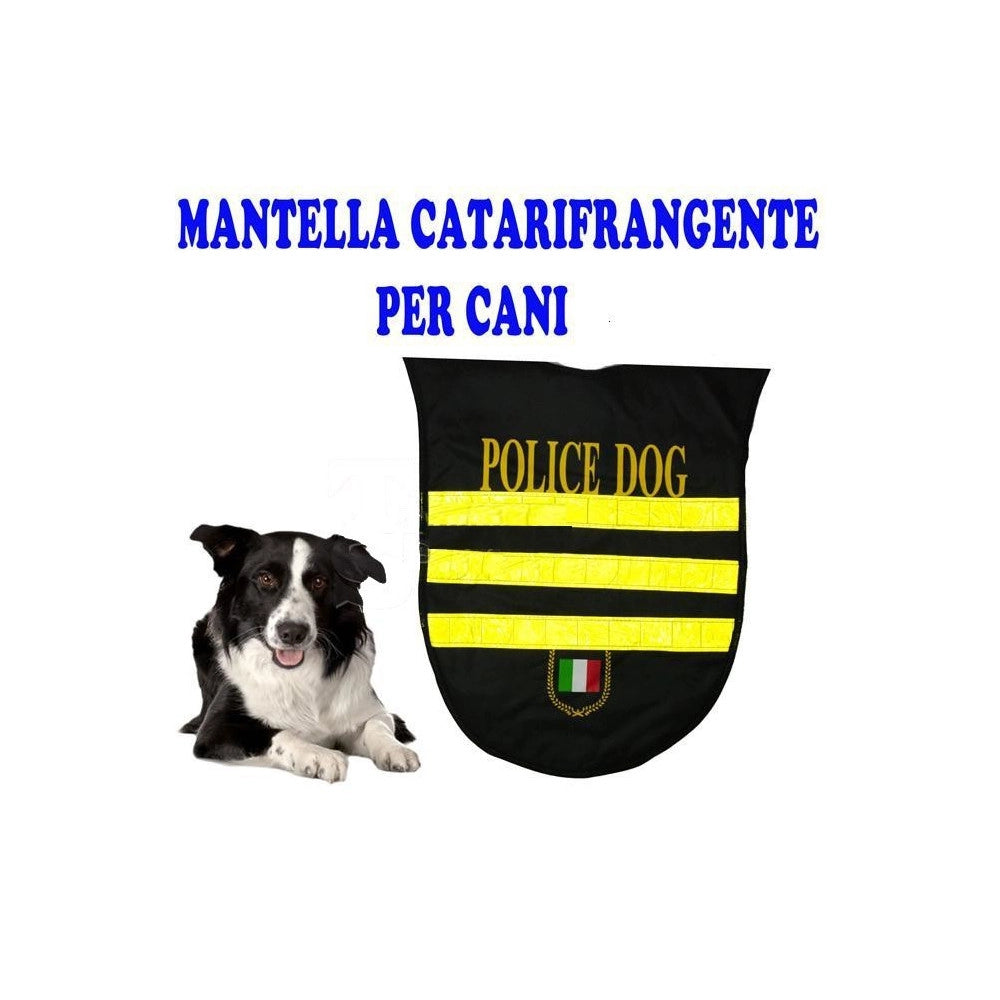 Trade Shop - Pettorina Impermeabile Vestito Catarifrangente Cane Polizia Police Dog Mantella -