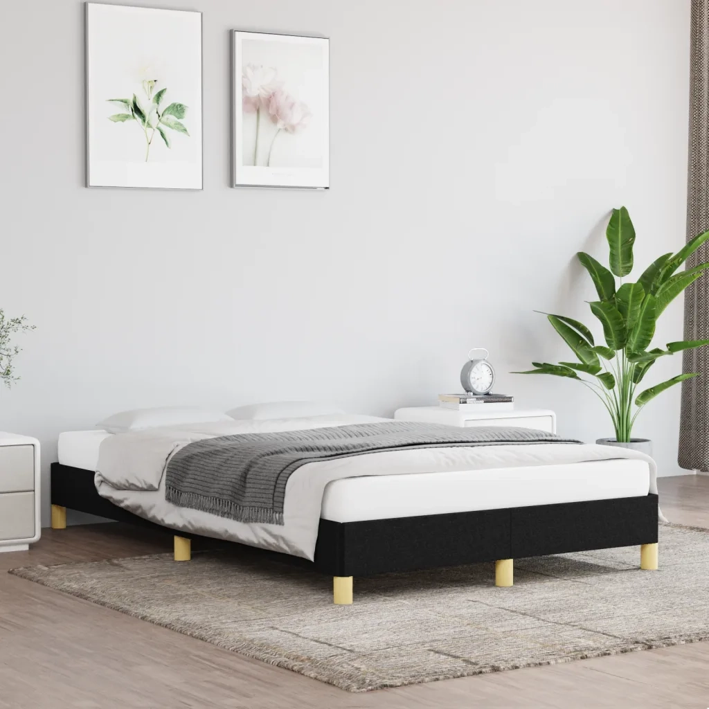 Giroletto senza Materasso-Struttura Letto Nero 120x200 cm Tessuto 501073