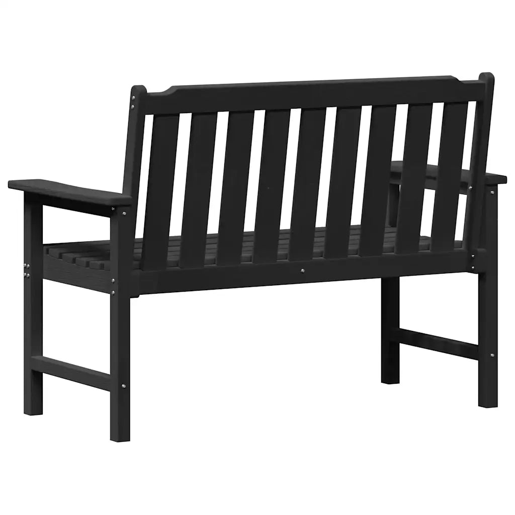 Panchina da giardino Nero 120 x 59 x 88 cm HDPE 42006602