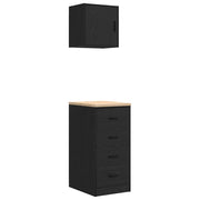 Set di 2 armadietti per garage 40 x 51 x 85 cm e 40 x 30 x 41 cm pratica superficie di lavoro stile moderno in legno multistrato nero 02_0055806