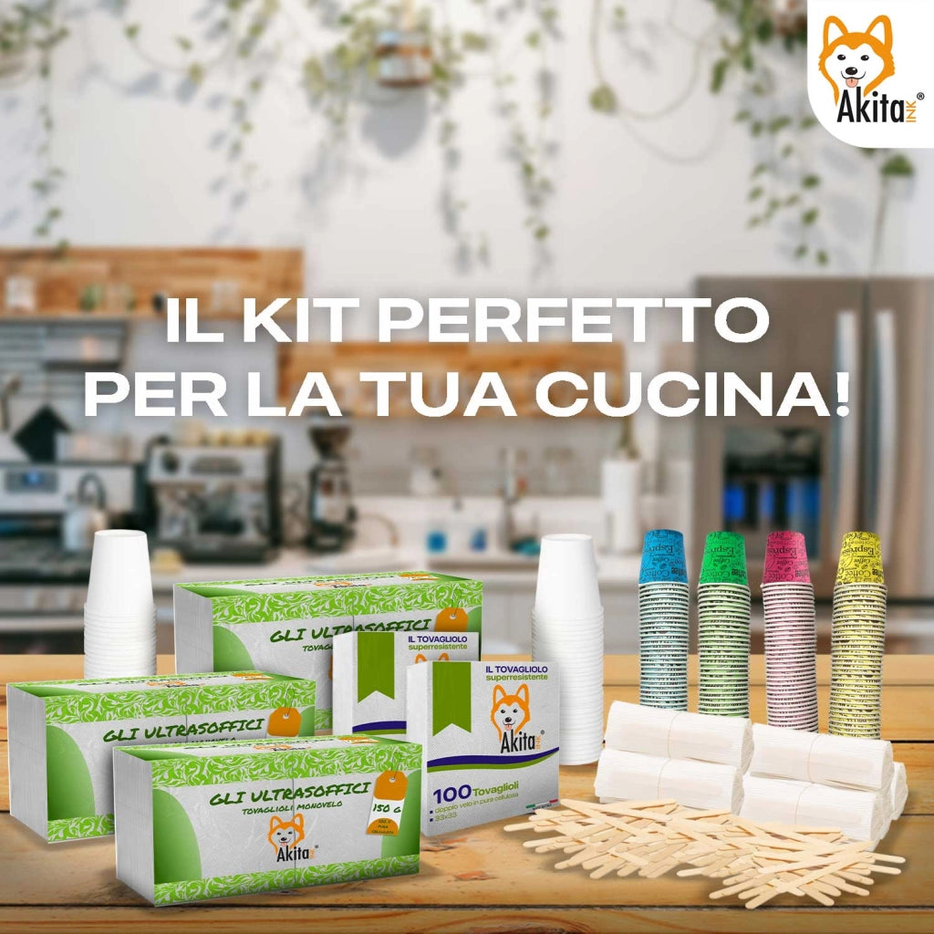 Kit Akitaink S650 Tovaglioli Bicchieri e Palette Completo
