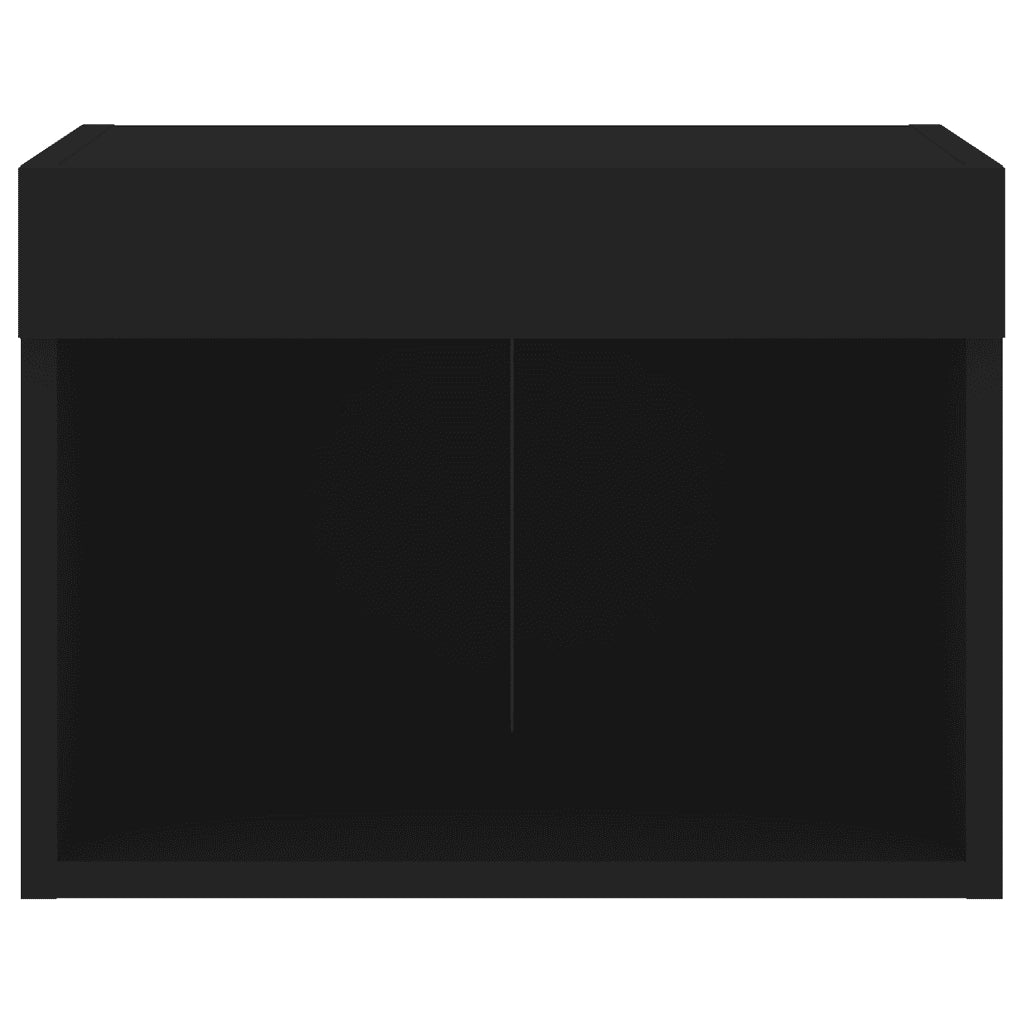 Comodino con Luci LED a Parete Nero 837115