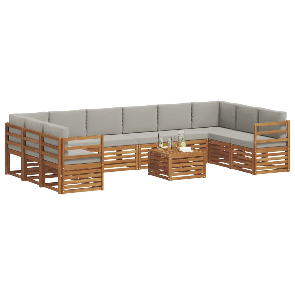 Set divano sezionale 11 pcs Grigio Naturale e Chiaro 3375581