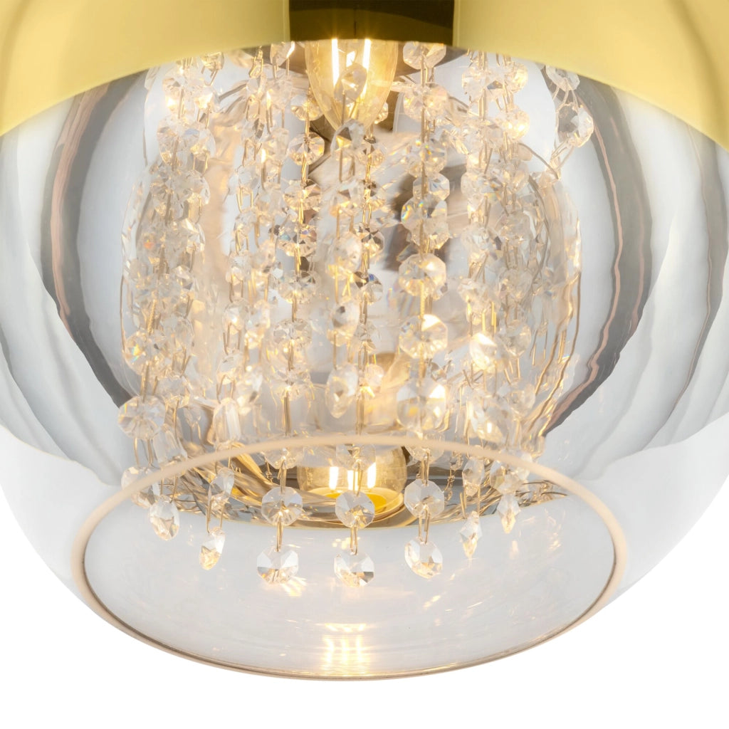 Lampada a sospensione Maytoni Fermi vetro ottone E27