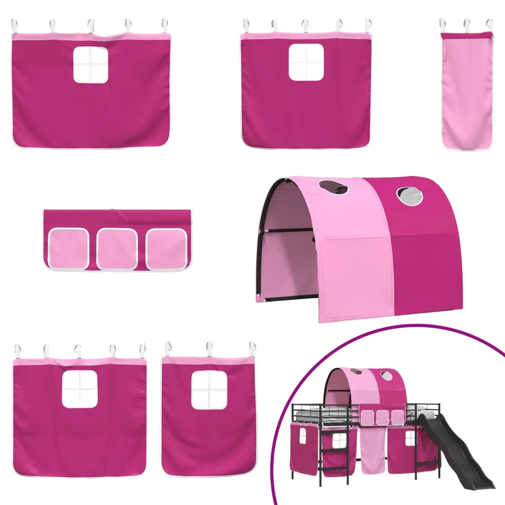 Struttura del letto loft per bambini Nero e rosa 100 x 200 cm 42020848