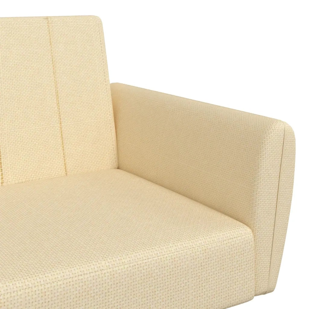 Divano letto | Sof¨¤ letto | Letto singolo a 2 Posti Crema in Tessuto