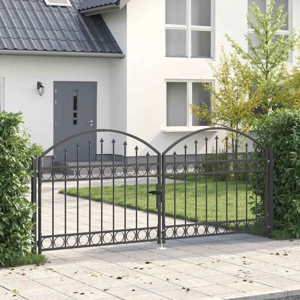 Cancello per recinzione ASSEN 301 x 175,5 cm Acciaio Grigio 42008934