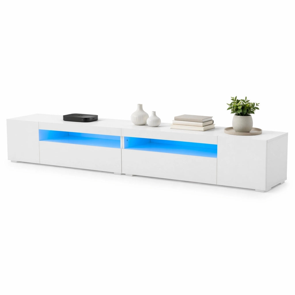 Mobile moderno con LED; pannello bianco in MDF; 240 cm