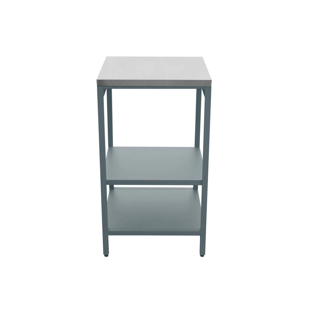 Cucina da esterno, 3 moduli e barbecue a carbone, blu grigio