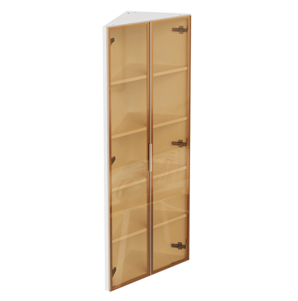 Vetrina angolare LED bianca 62 x 35 x 160 cm