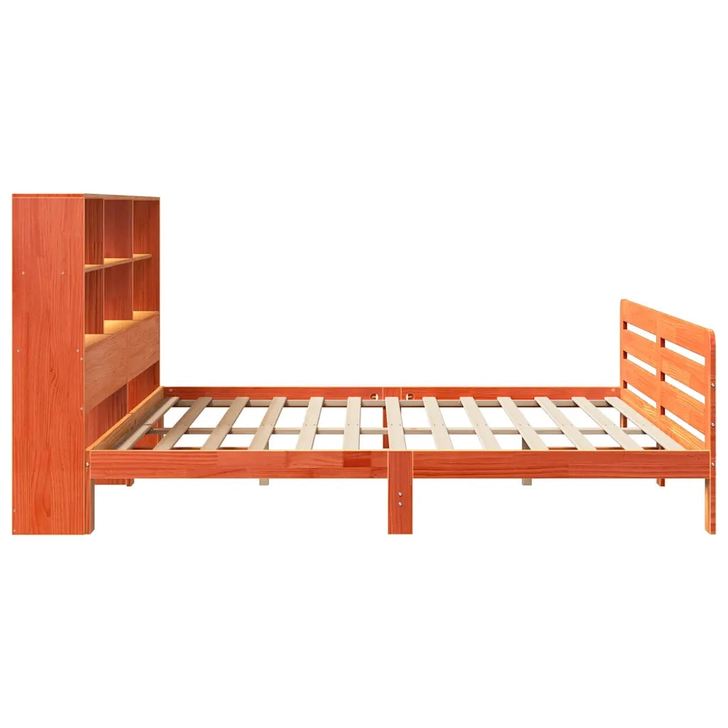 Giroletto senza Materasso Marrone Cera 200x200 cm Legno di Pino 3309937