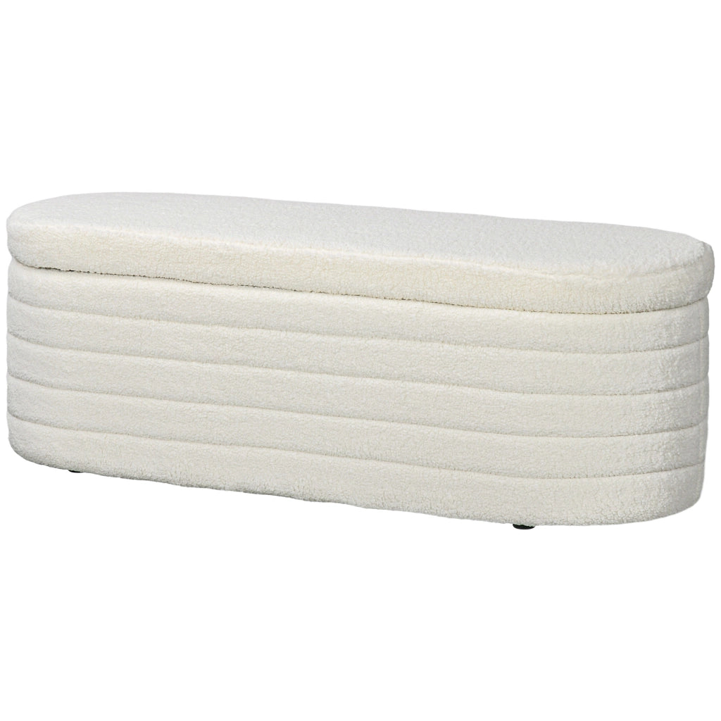 Letto contenitore imbottito in velluto ¨C Zephmum ¨C 116x41x40,5 cm, crema