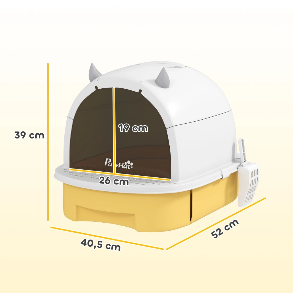 Casetta igienica per gatti chiusa ¨C zephmum ¨C giallo 40.5x52x39 cm