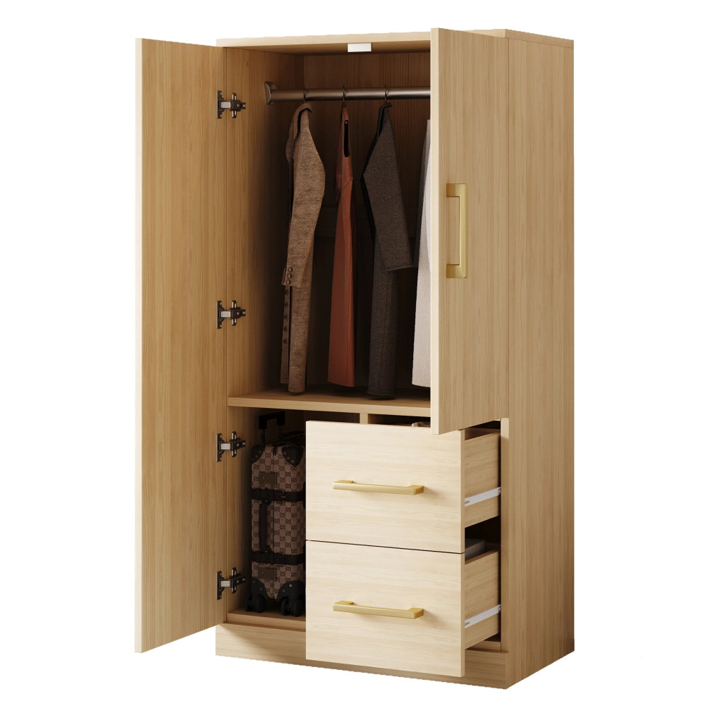 Armadio 2 ante con 2 cassetti 70x40x135 cm