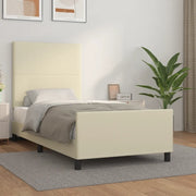 Giroletto con Testiera Crema 100x200 cm in Similpelle