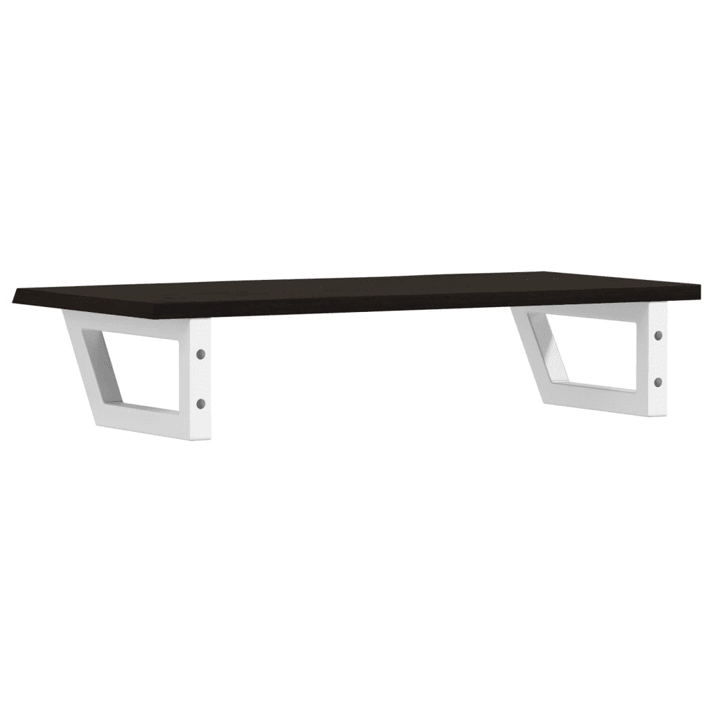 Ripiano a Parete per Lavabo in Acciaio e Massello di Rovere 3302586