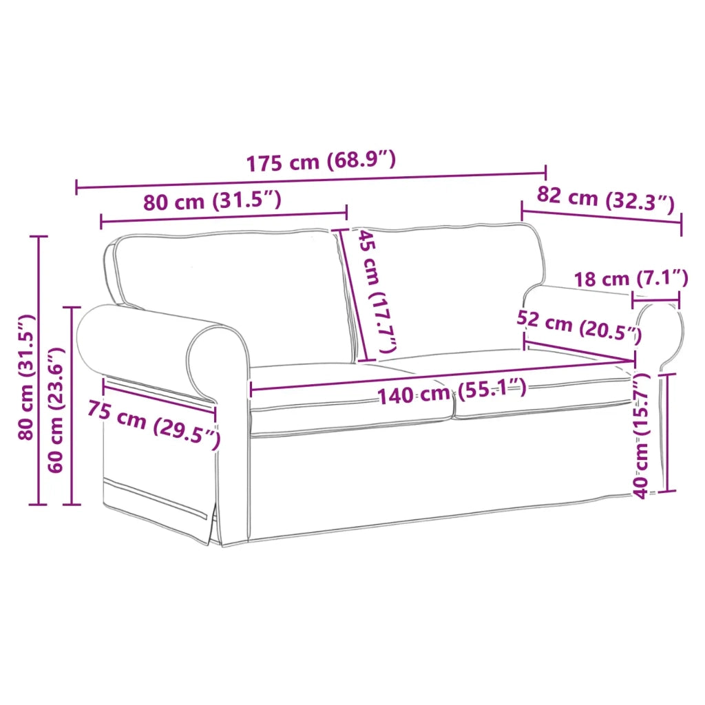 Set di divani 2 pcs Grigio chiaro 175 x 82 x 80 cm Tessuto 3407530