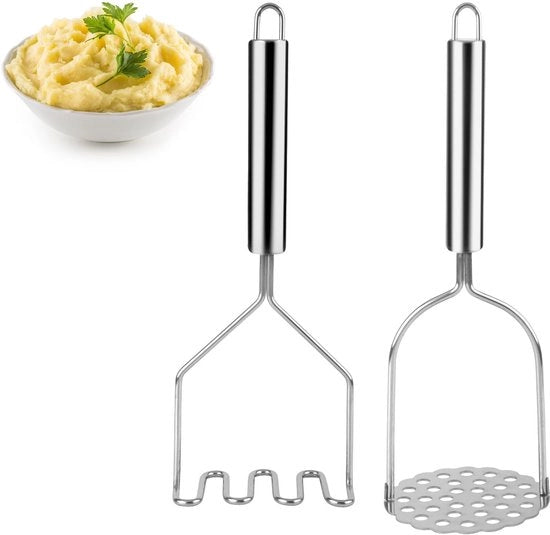 Stampa a patate - Stampatrice per verdure - Resistente alla lavastoviglie - Argento - Stampatrice per alimenti - Manuale per purè perfetto - Adatto a d.
