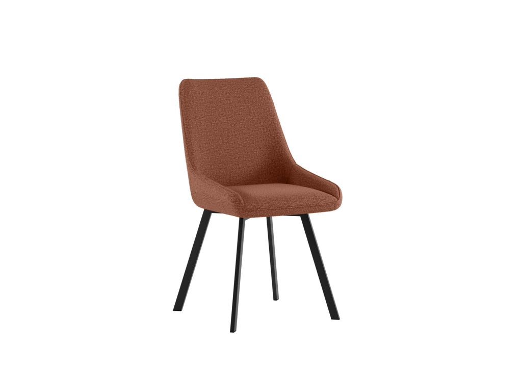 Sedia da interno Fox con seduta e schienale in microfibra color Ruggine, struttura in metallo resistente, design moderno - Fox