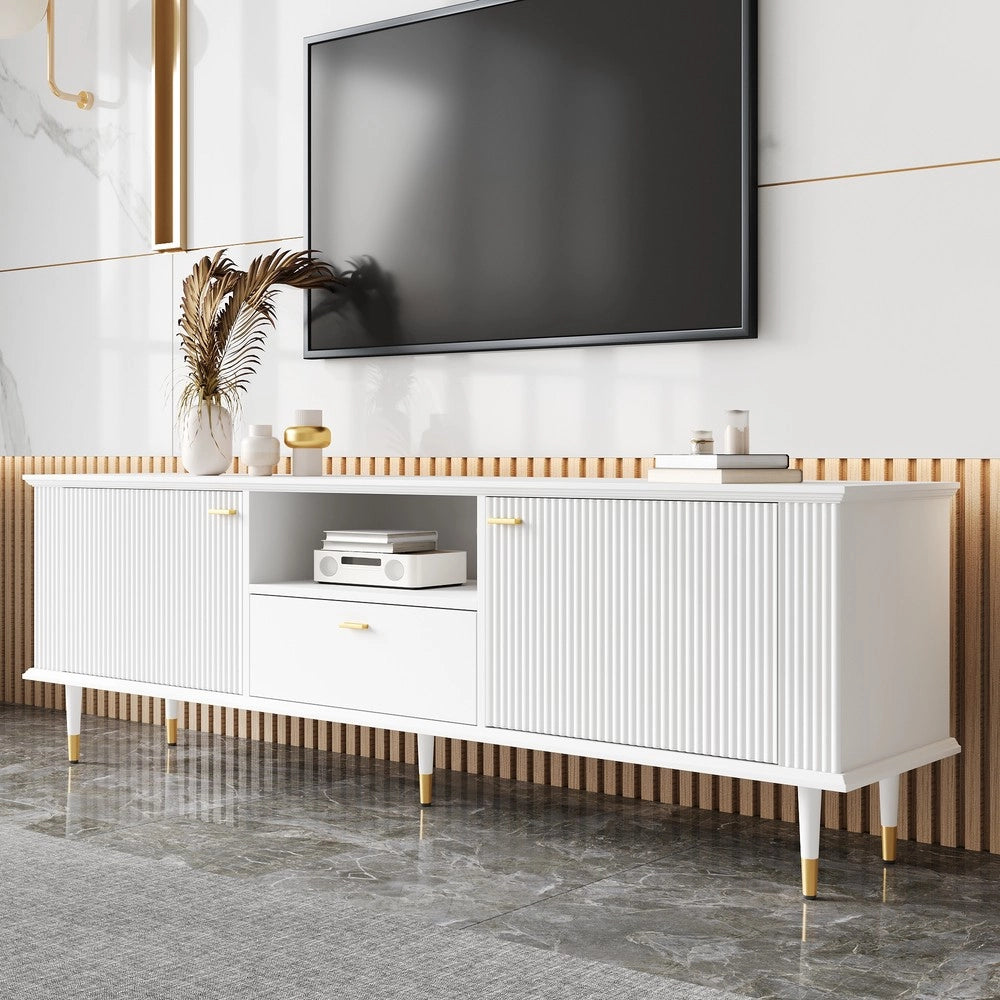 Mobile TV con Cassetti e Ante ¨C MINIMAL ¨C Bianco/Nero/Legno