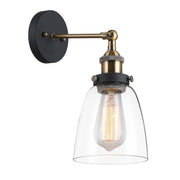 Applique Italux Francis industrial nero oro vetro E27