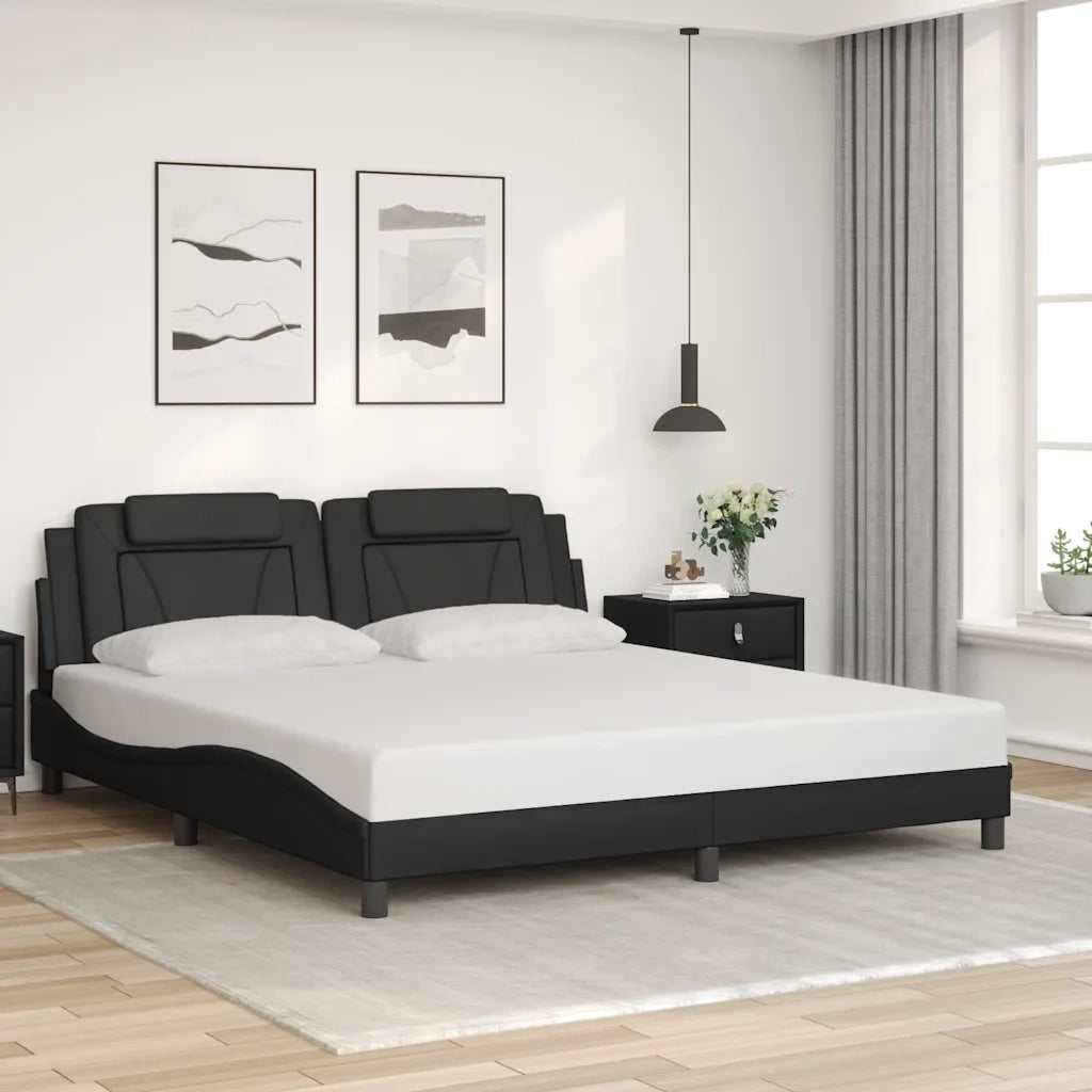 Giroletto Viana senza Materasso Nero 180x200 cm in Similpelle