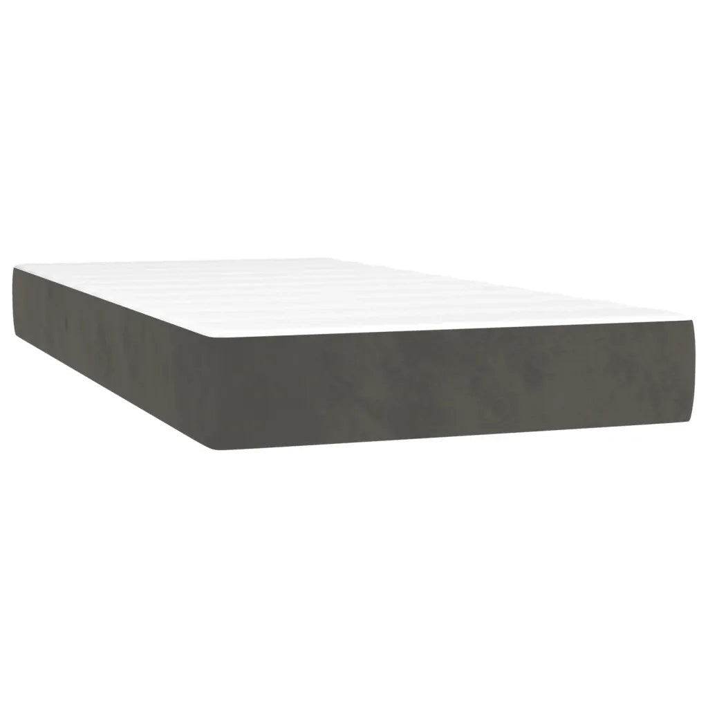 Giroletto a Molle con Materasso-Struttura Letto Grigio Scuro 80x200 cm Velluto 869974