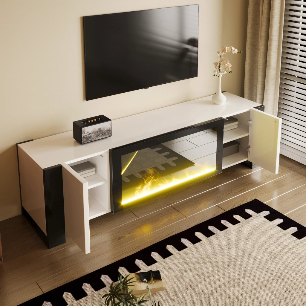 TV-Schrank White+Black in Spanplatte 165 cm