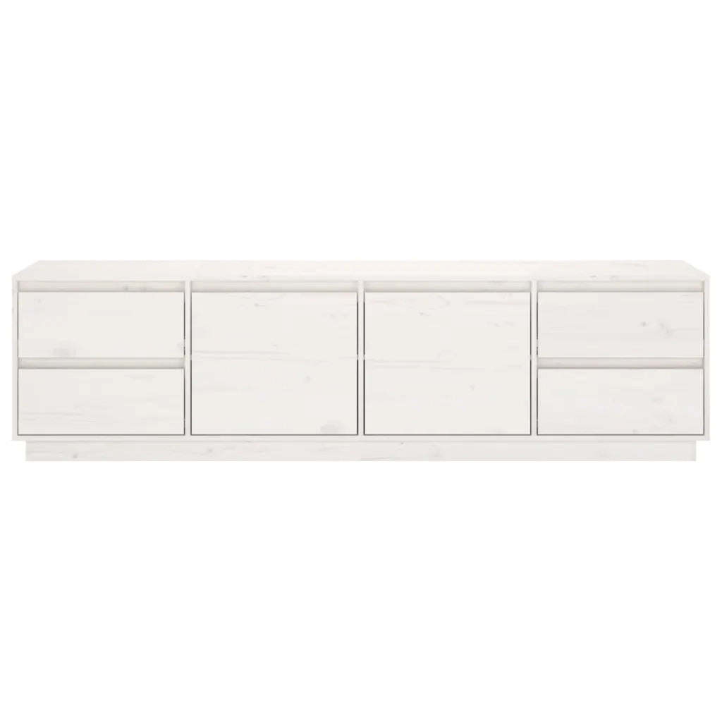 Mobile Porta TV Bianco 176x37x47,5 cm in Legno Massello di Pino