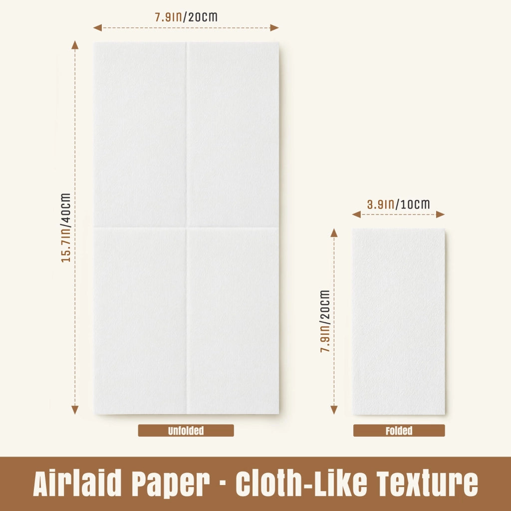 200 tovaglioli airlaid, 30x42 cm, bianchi, morbidi e resistenti